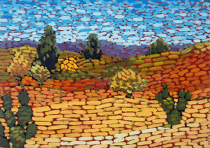 Paisaje con nopales Oil 10" x 14"